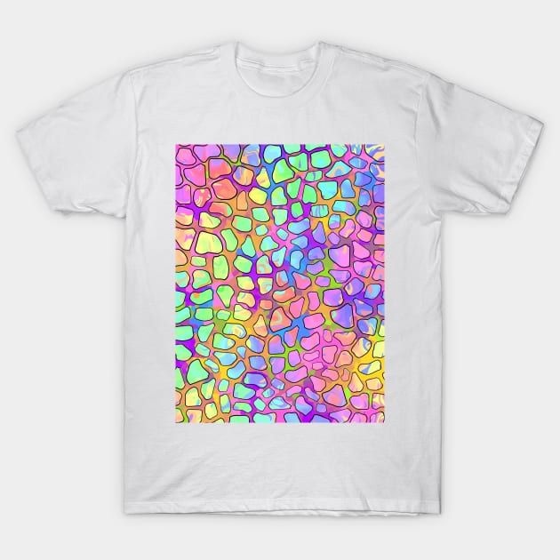 BRIGHT Giraffe Spots Print Pattern T-Shirt by SartorisArt1